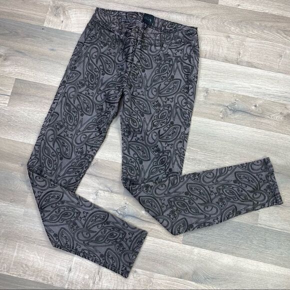 Joes Jeans Gracie Paisley Embroidered Black Collection Jeans Gray Black Size 27 - Picture 1 of 12